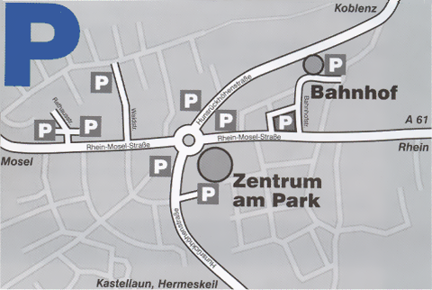 Karte mit
			Parkplätzen